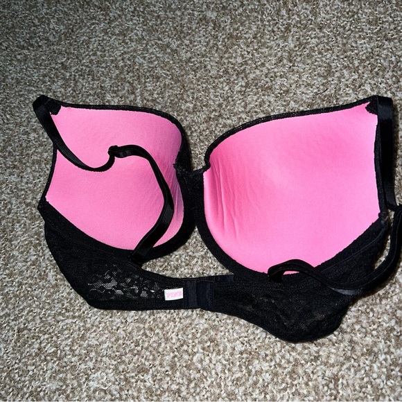 PINK  Black & Pink Wear Everywhere Push Up Bra Size 32D - Picture 2 of 6